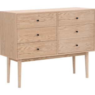 Commode 6 tiroirs en bois - LISA