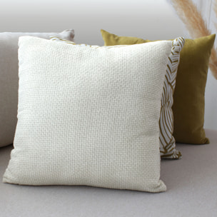 Coussin décoratif en velours chenillé - Ecru