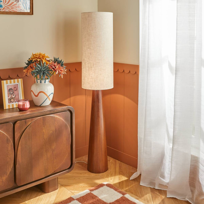 Lampadaire Sergio cylindrique H.150cm marron