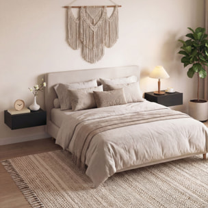 Set de 2 Mesillas de Noche de Pared, Mesitas de Noche Flotantes con 1 Cajón, Mesas Auxiliares para Dormitorio, Habitación Hogar, Diseño Sencillo, 40x30x15 cm, Negro