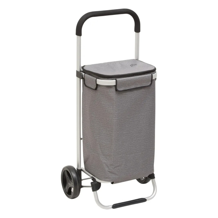 Chariot de courses isotherme gris