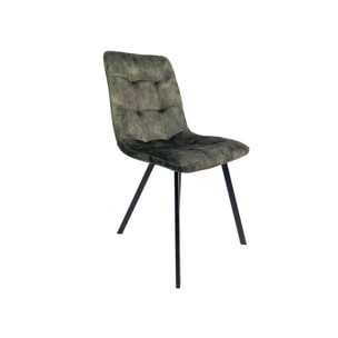 Chaise capitonnée en velours - HERBY