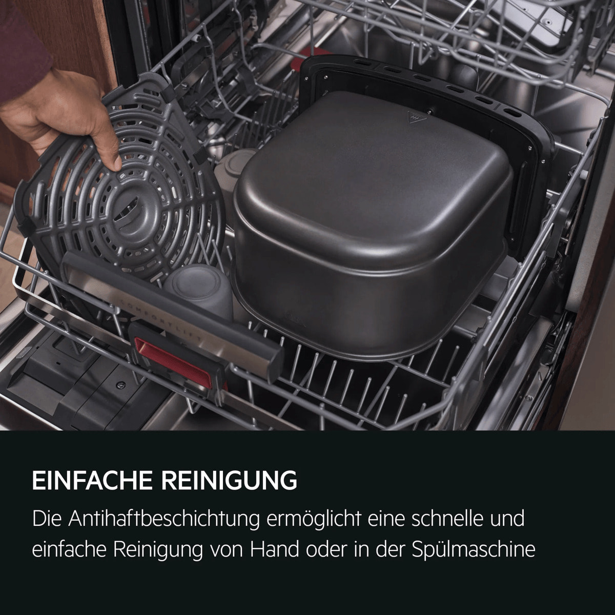 AEG Freidora de aire de 7 litros, función vapor y 6 programas AAF7SB