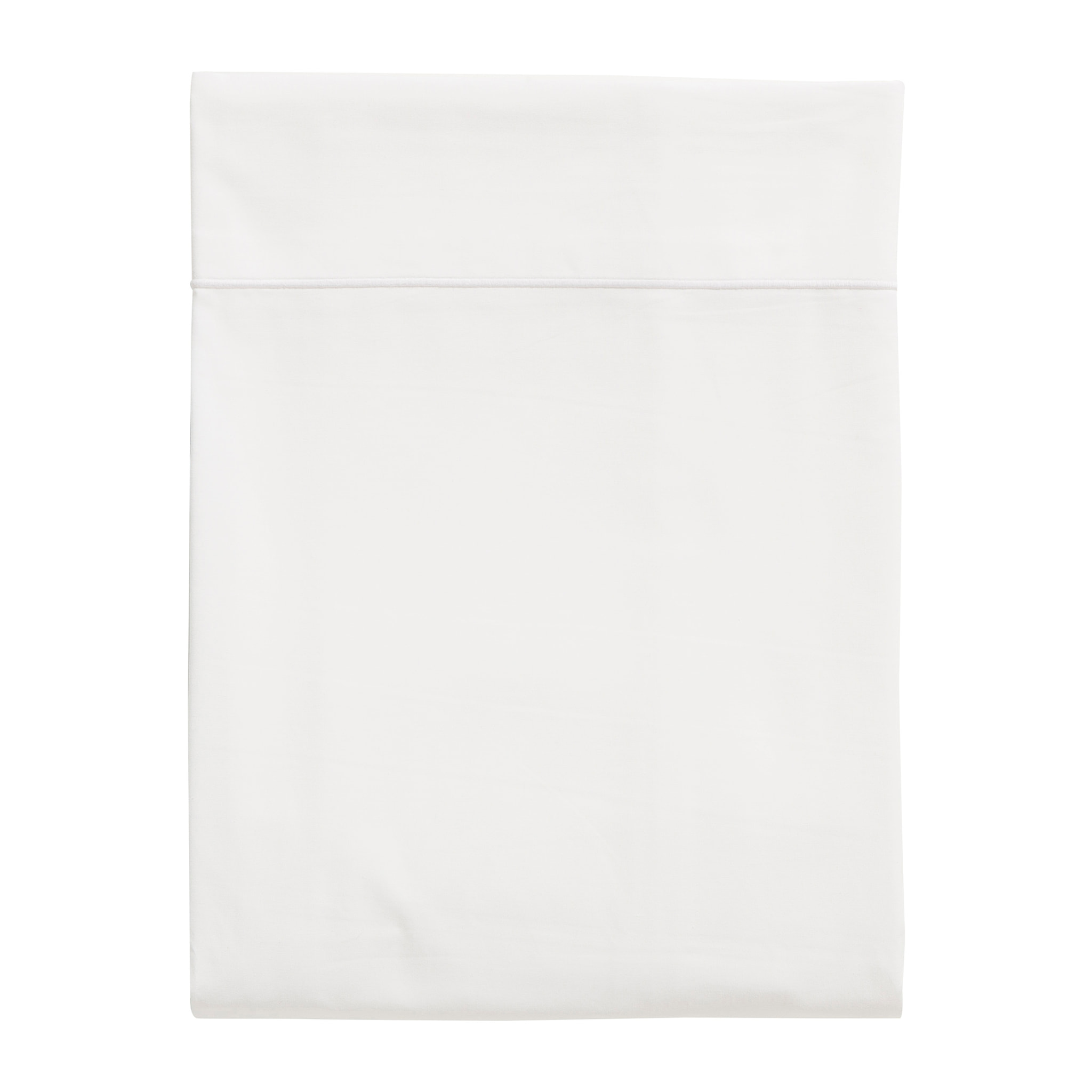 Drap plat uni en satin de coton, Made in France, TRIUMPH LINE , Blanc