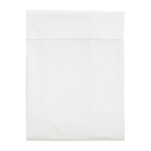 Drap plat uni en satin de coton, Made in France, TRIUMPH LINE , Blanc