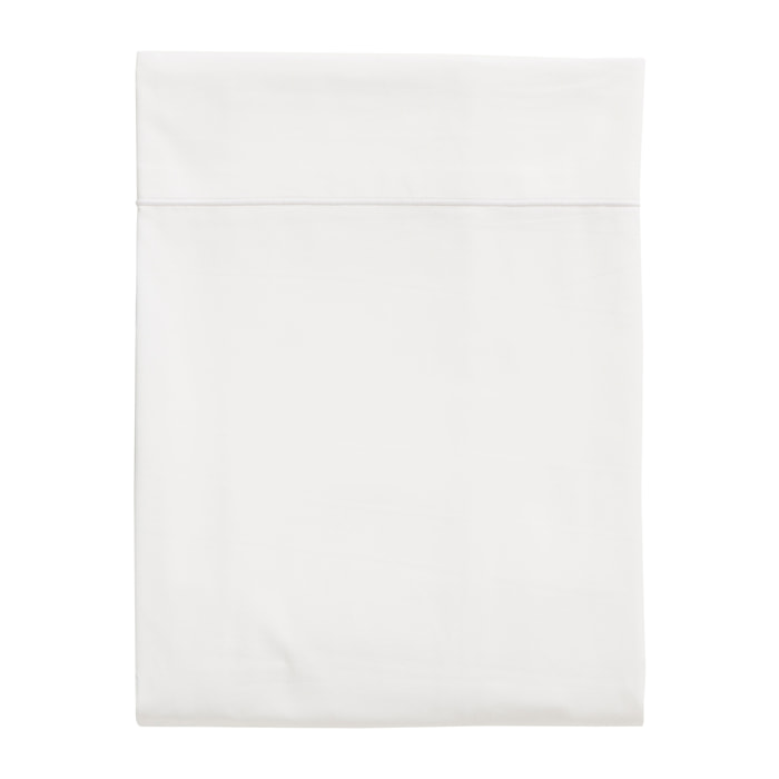 Drap plat uni en satin de coton, Made in France, TRIUMPH LINE , Blanc
