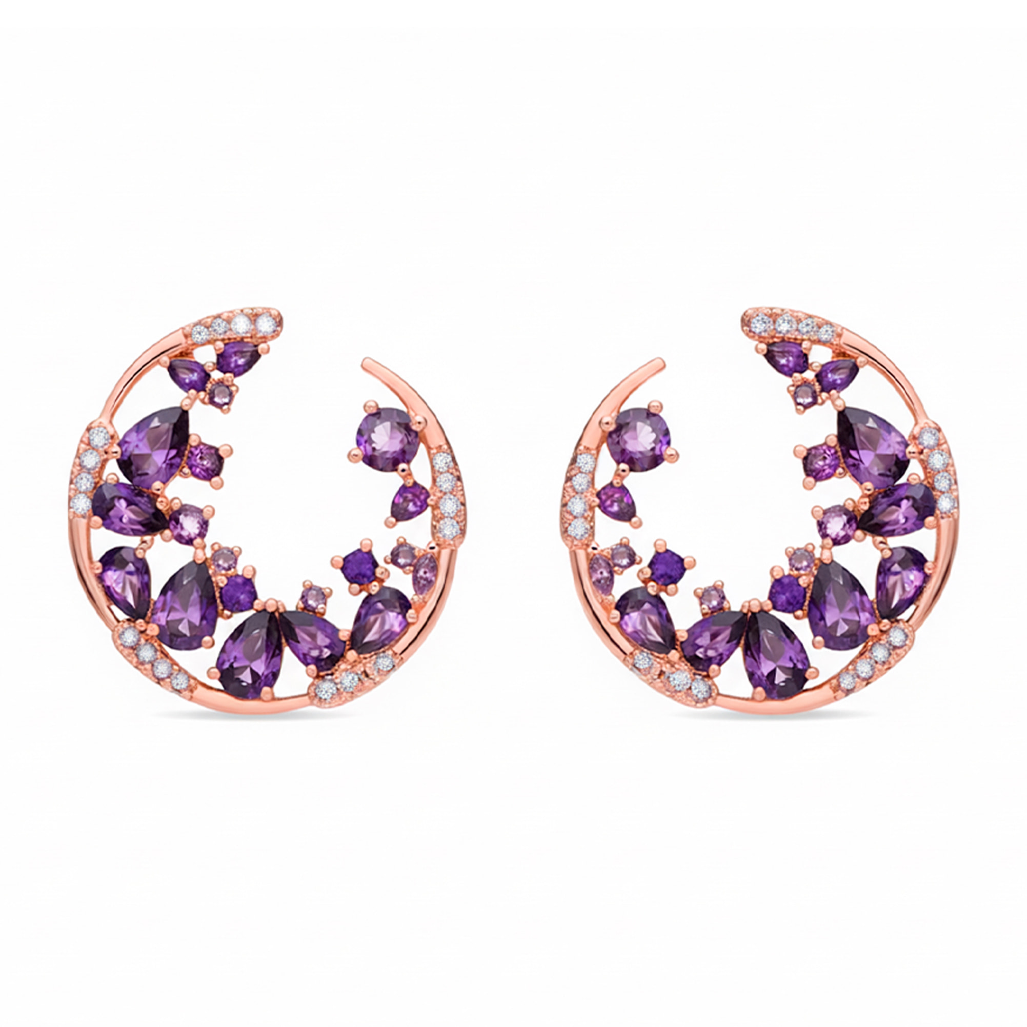 Pendientes Sabach acabado oro rosa 18k