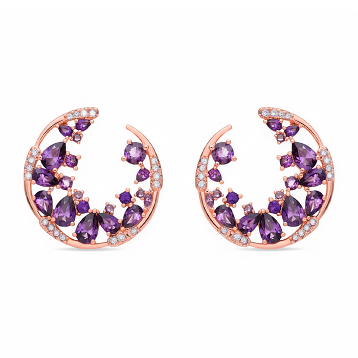 Pendientes Sabach acabado oro rosa 18k