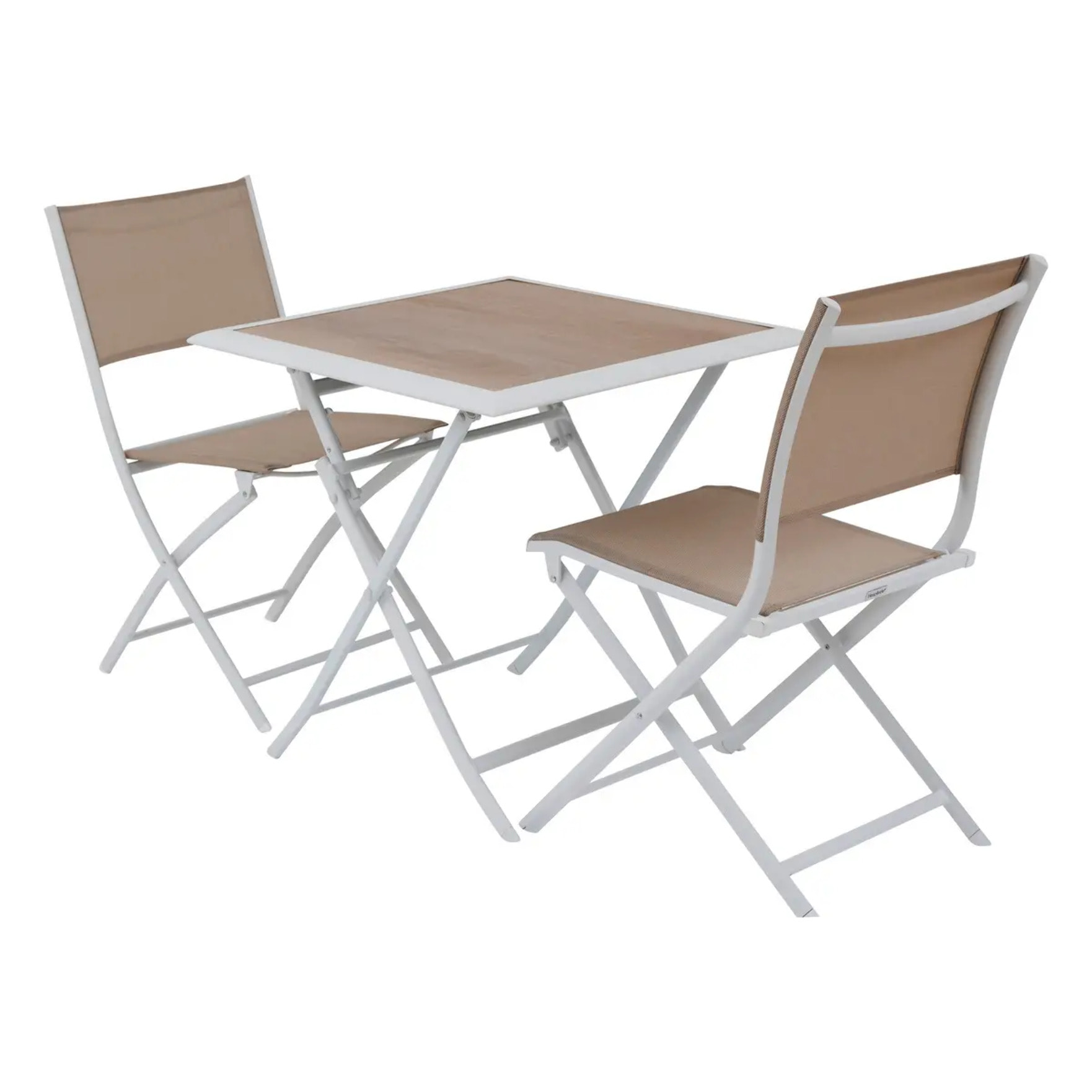 Table de jardin pliante carrée Azua Houblon & Blanc