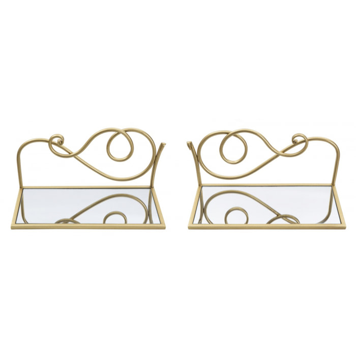 COMODINO MENSOLA COPPIA CHARME1921 DORATO