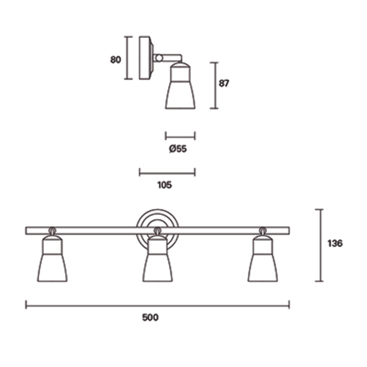 Forlight Proyector Ip20 Safran Triplex Gu10 8W Marrón 1649Lm