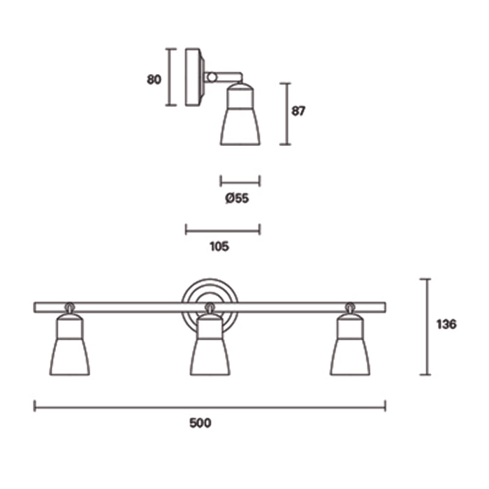 Forlight Proyector Ip20 Safran Triplex Gu10 8W Marrón 1649Lm