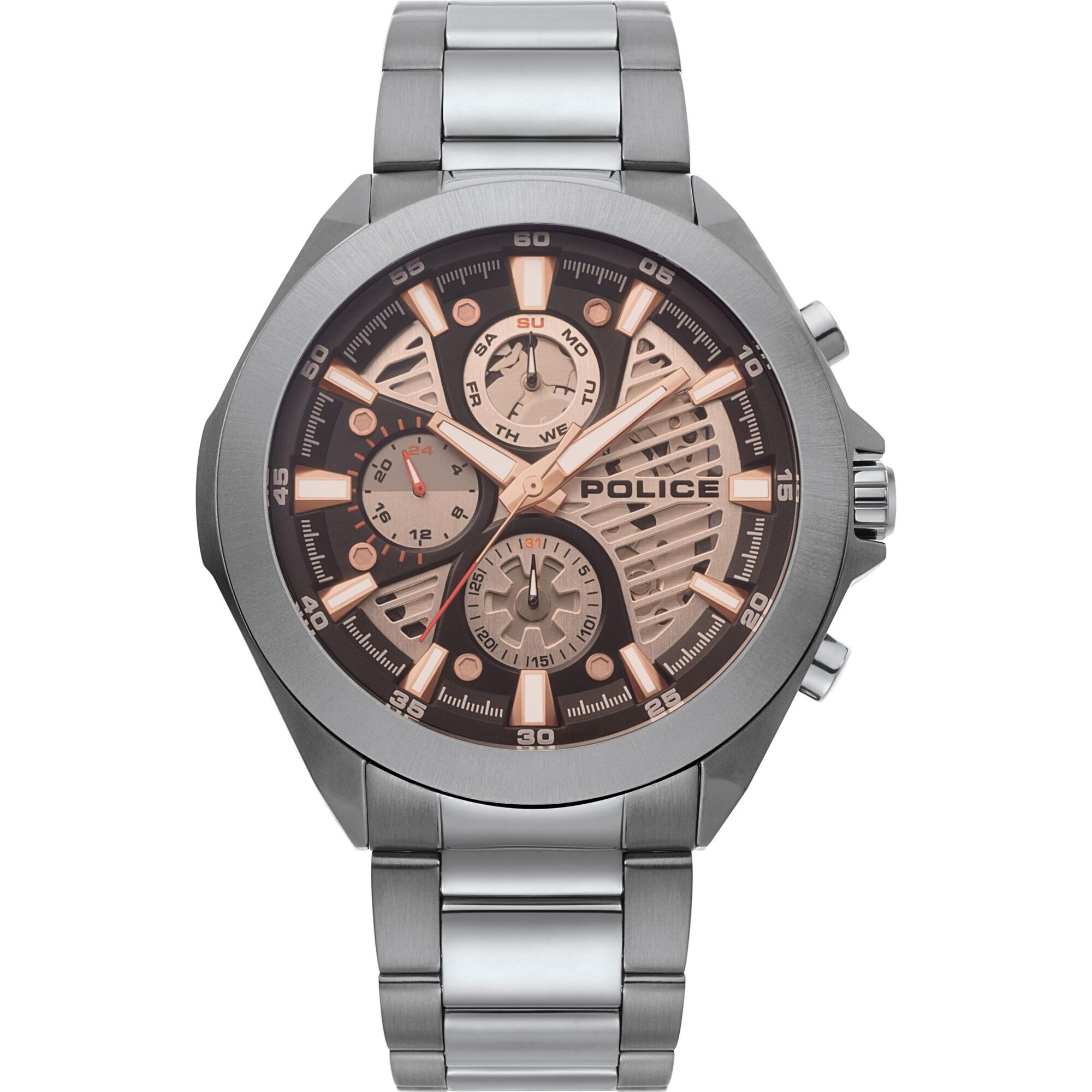 Reloj Police PL15654JSU-04M Hombre Analogico Cuarzo con Correa de Acero inoxidable