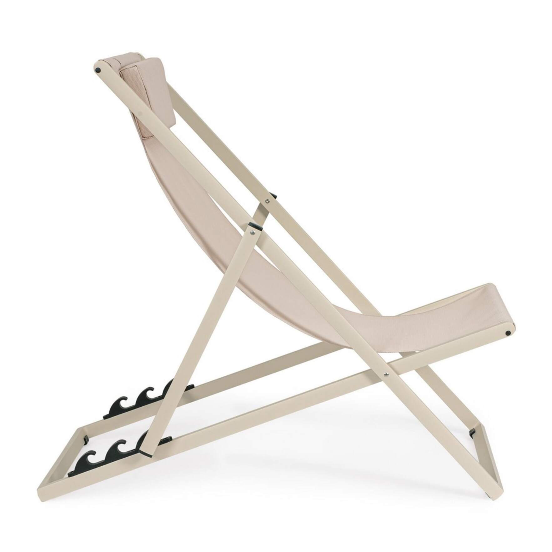 Set 4 sdraio da giardino TAYLOR in textilene e struttura in alluminio beige