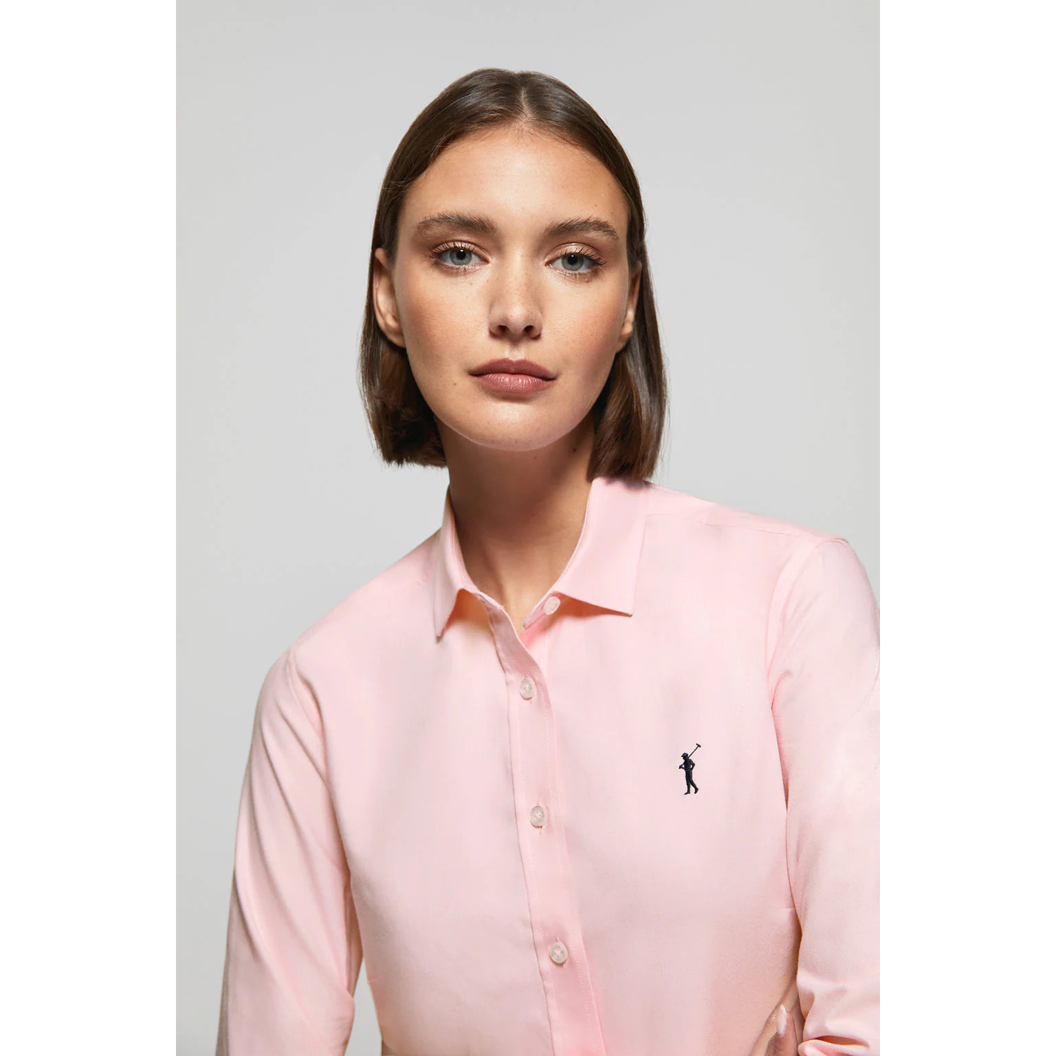 Camisa Oxford Regular fit rosa con logo Rigby Go