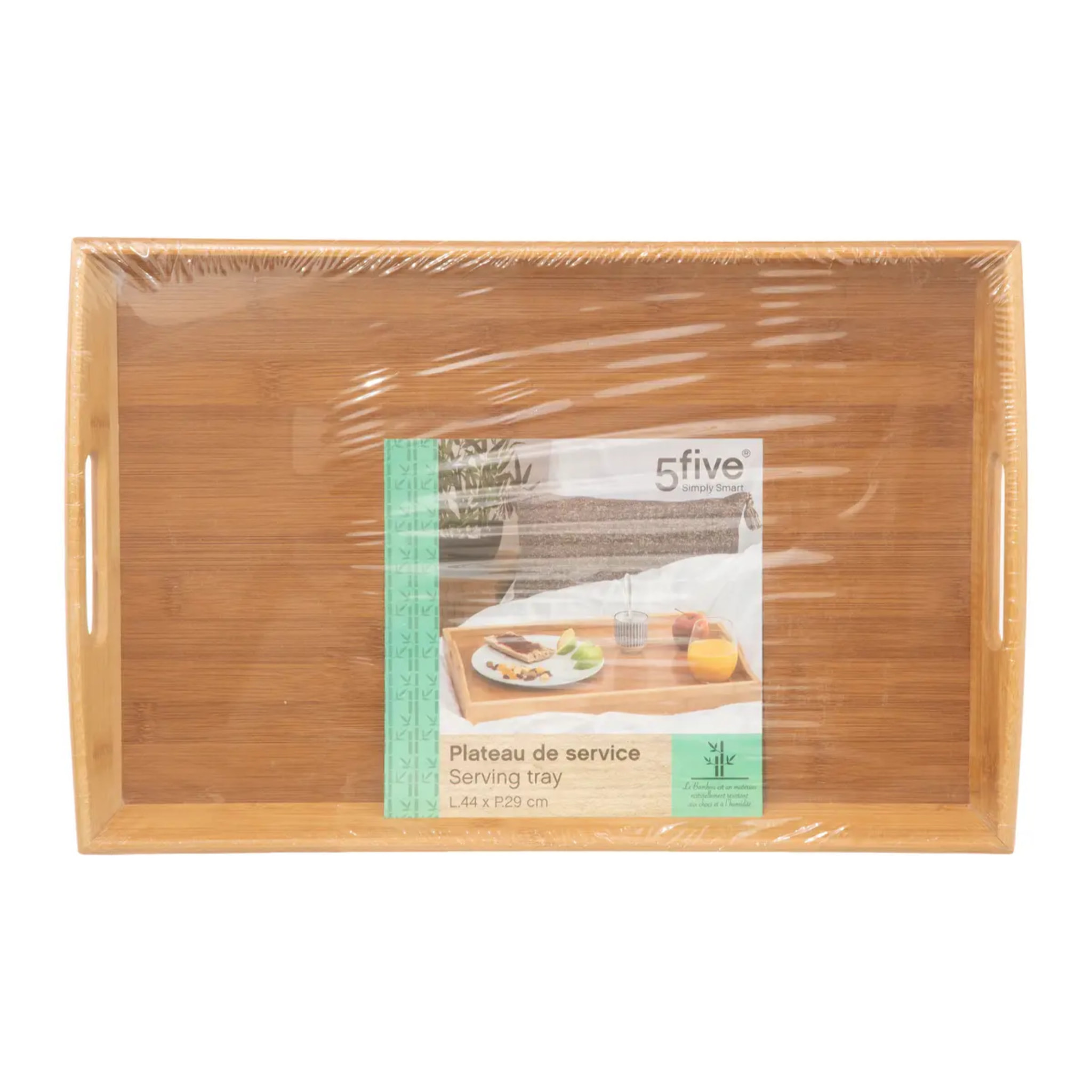 Plateau rectangulaire angulaire 44x29cm bambou