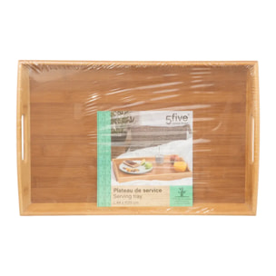 Plateau rectangulaire angulaire 44x29cm bambou