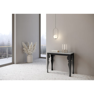 Console Paxon Evolution cm.90x40 (extensible à 300) Ciment cadre Anthracite