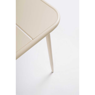 Tavolo rettangolare CALVARI in acciaio beige, 140×80 cm