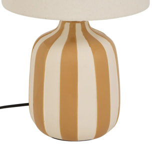 Lampe cylindrique Vilma H.41,5cm jaune rayé