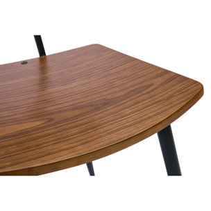 Chaises vintage en bois foncé noyer et métal noir (lot de 2) JOLINE