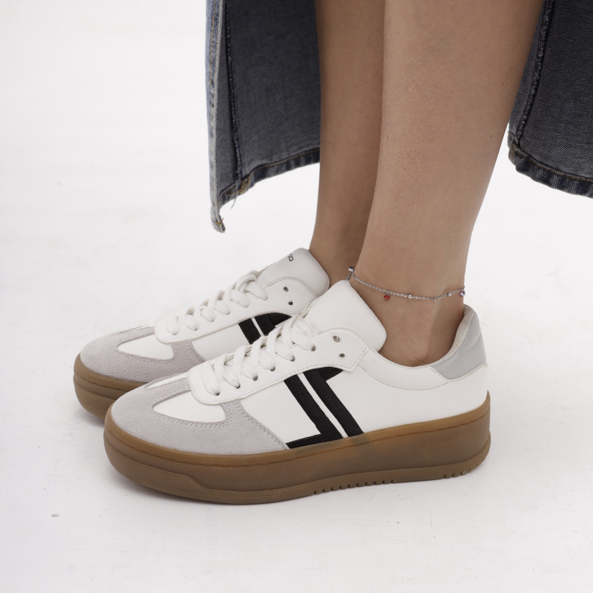 SNEAKERS PLATFORM CHOCOLA' BIANCO