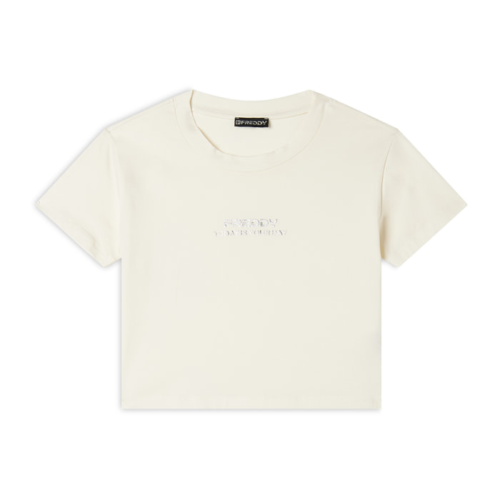 T-shirt cropped slim fit in jersey leggero