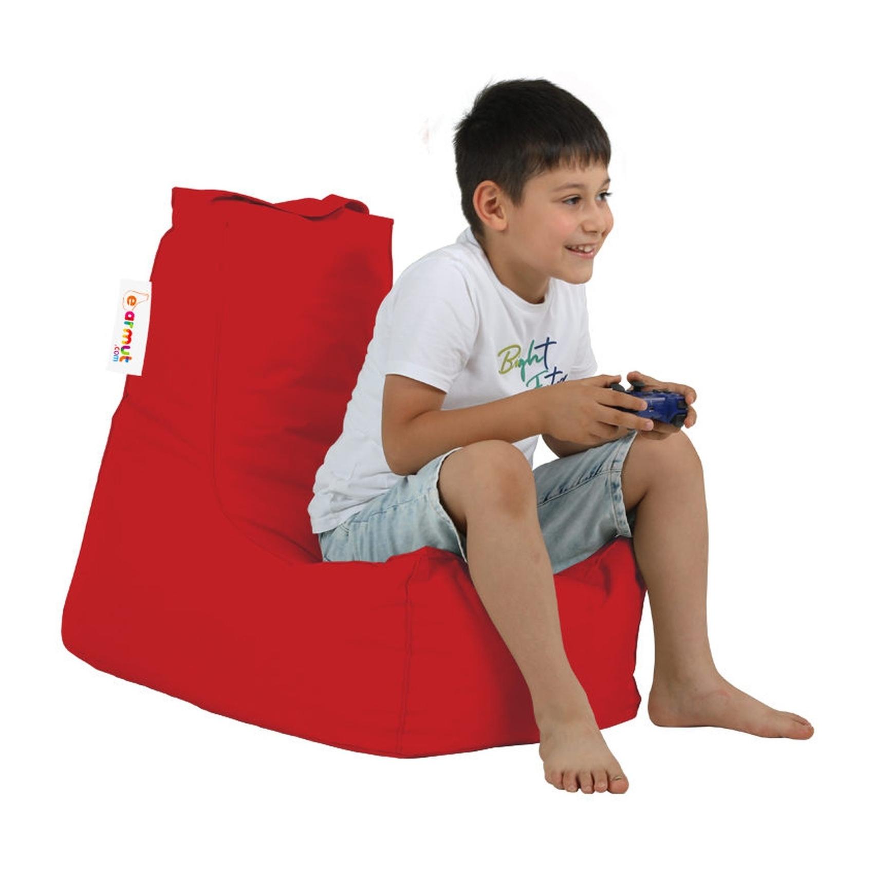 Sillón-puf para niños para exteriores- rojo