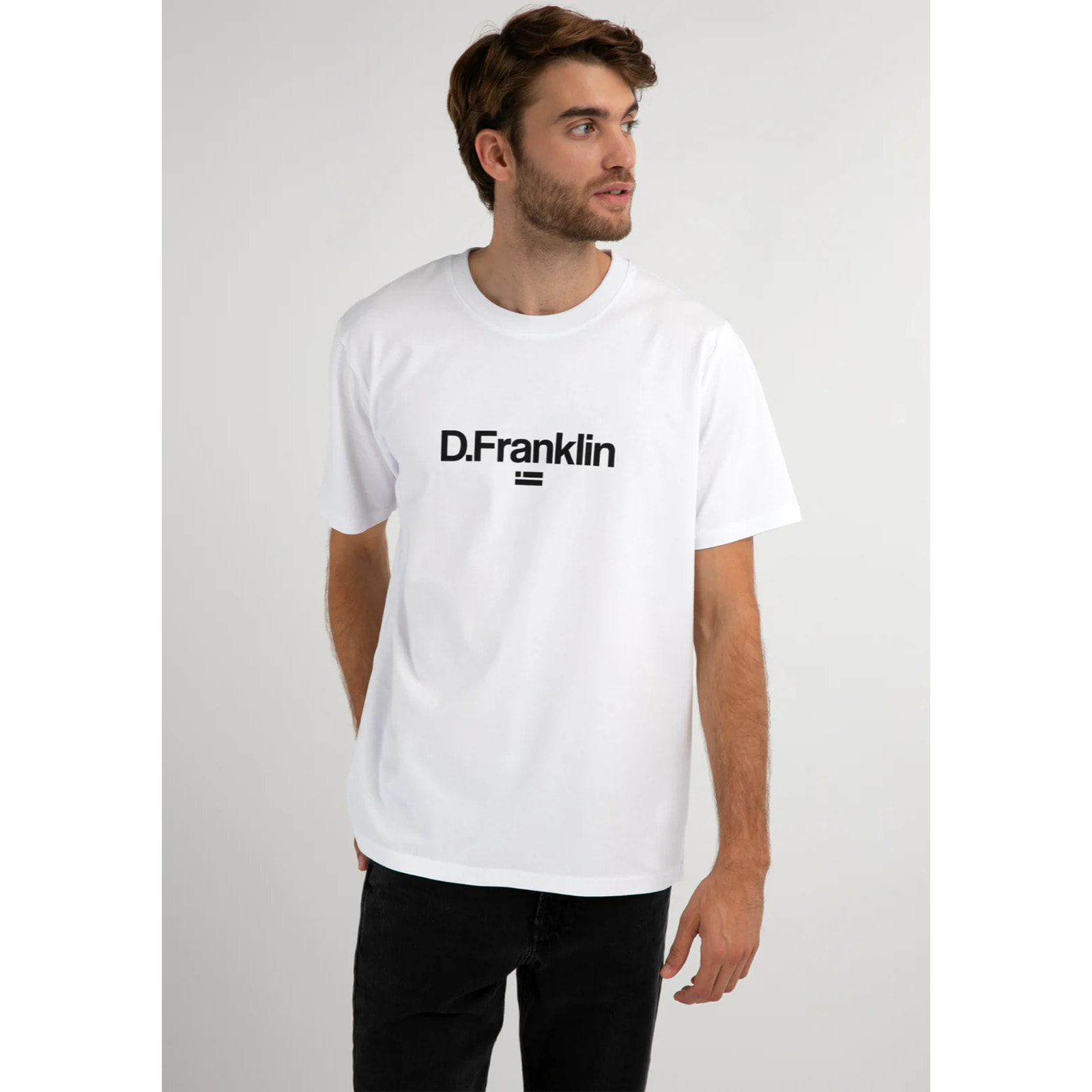 Camiseta Básica Logo Flag T-Shirt en Blanco D.Franklin