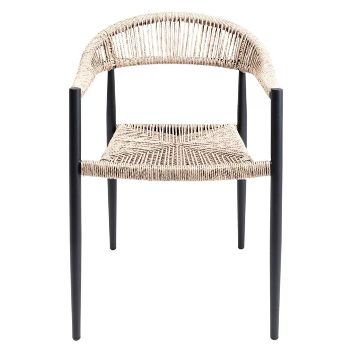 Chaise de jardin avec accoudoirs Palma crème Kare Design