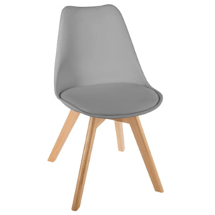 Chaise "Baya" pieds hêtre gris