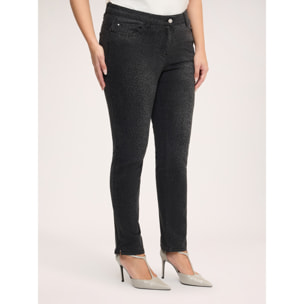 Fiorella Rubino - Jeans skinny con estampado animal print - Negro
