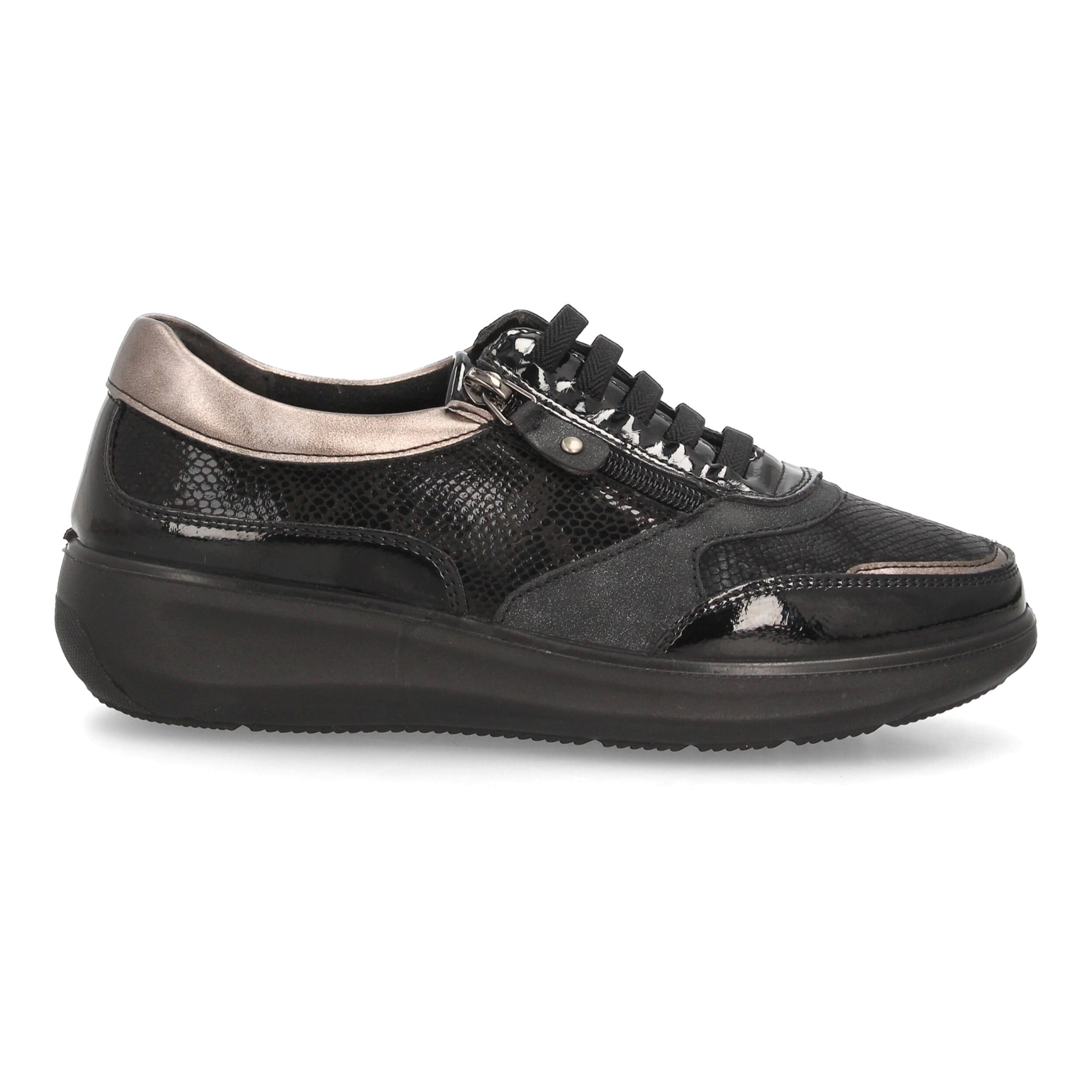 Zapatillas con cordones y cremallera lateral para mujer