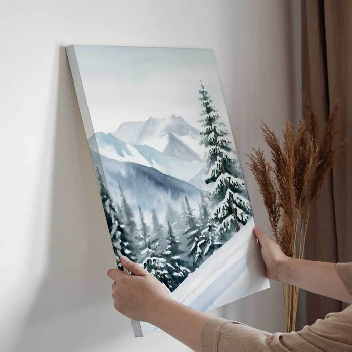 Tableau illustré Pente enneigée Toile imprimée