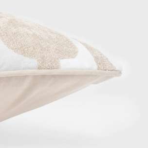 Cojín cuadrante jacquard chenilla Sunnies topo - funda + relleno