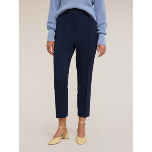 Motivi - Pantalones regular en tejido crêpe - Azul