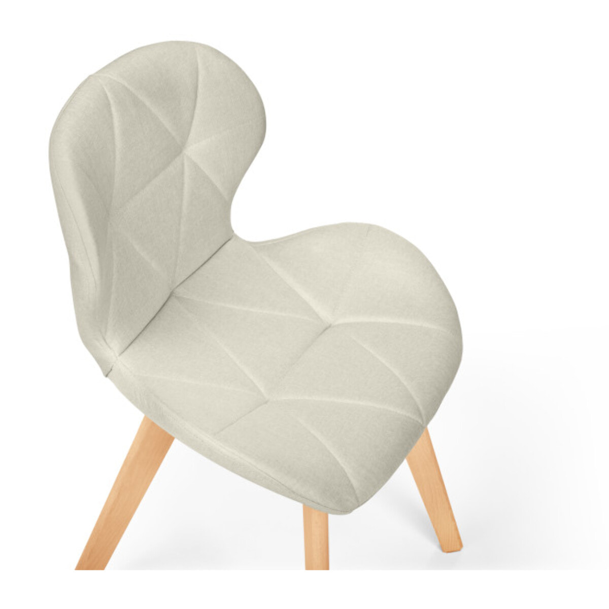 Chaises Gatsby en tissu et pieds bois - Beige