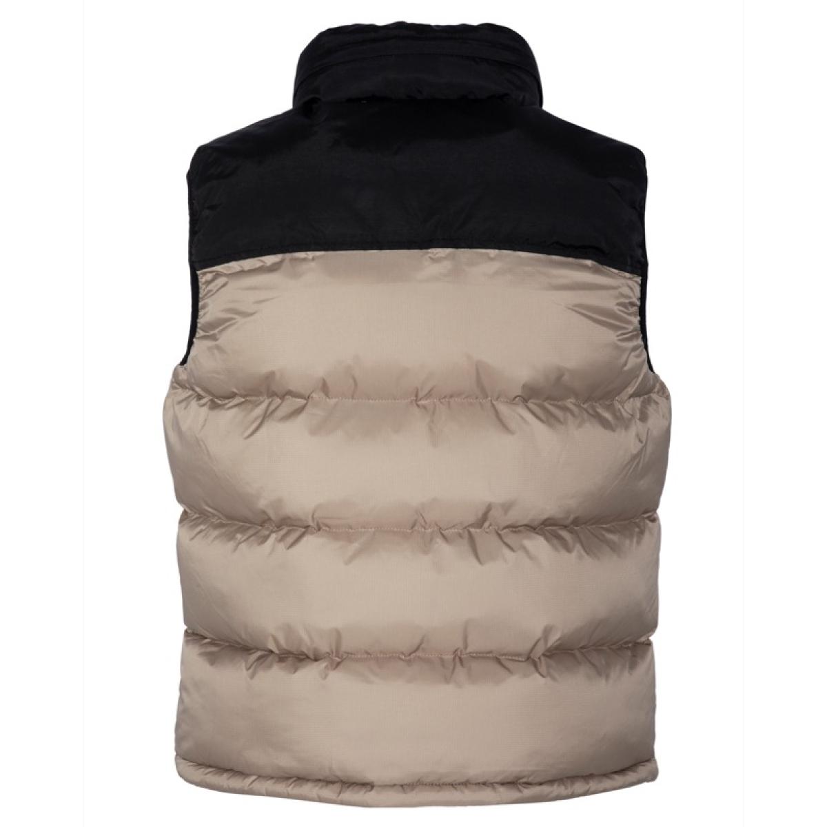 UTAHV PADDED VEST WITH YOKES & SCHOTT NYC EMBROIDERY BODY = 100% NYLON / YOKES = 60% COTTON 40% NYLON Beige