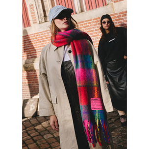 Nordic Basic Plaid Scarf Pink / Blue