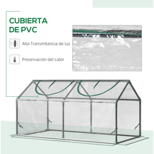 Invernadero de Terraza 120x60x60 cm Caseta de Jardín Acero con 2 Ventanas Enrollables Vivero Casero para Cultivo de Plantas Verduras Flores Transparente