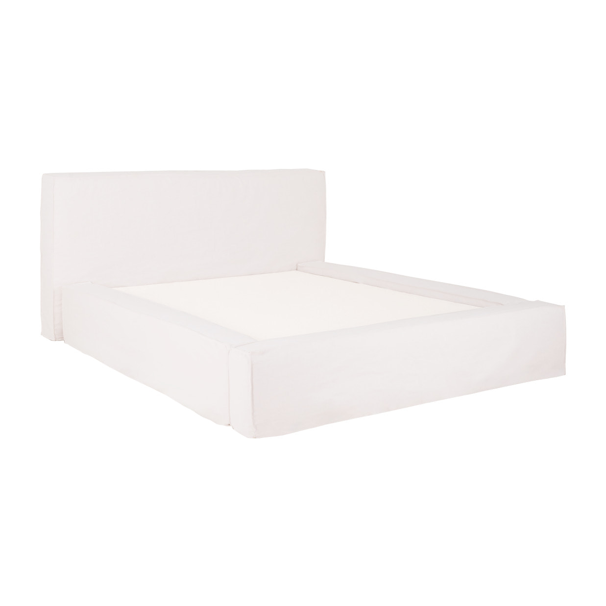 Lit déhoussable en lin blanc pour les matelas en différentes tailles