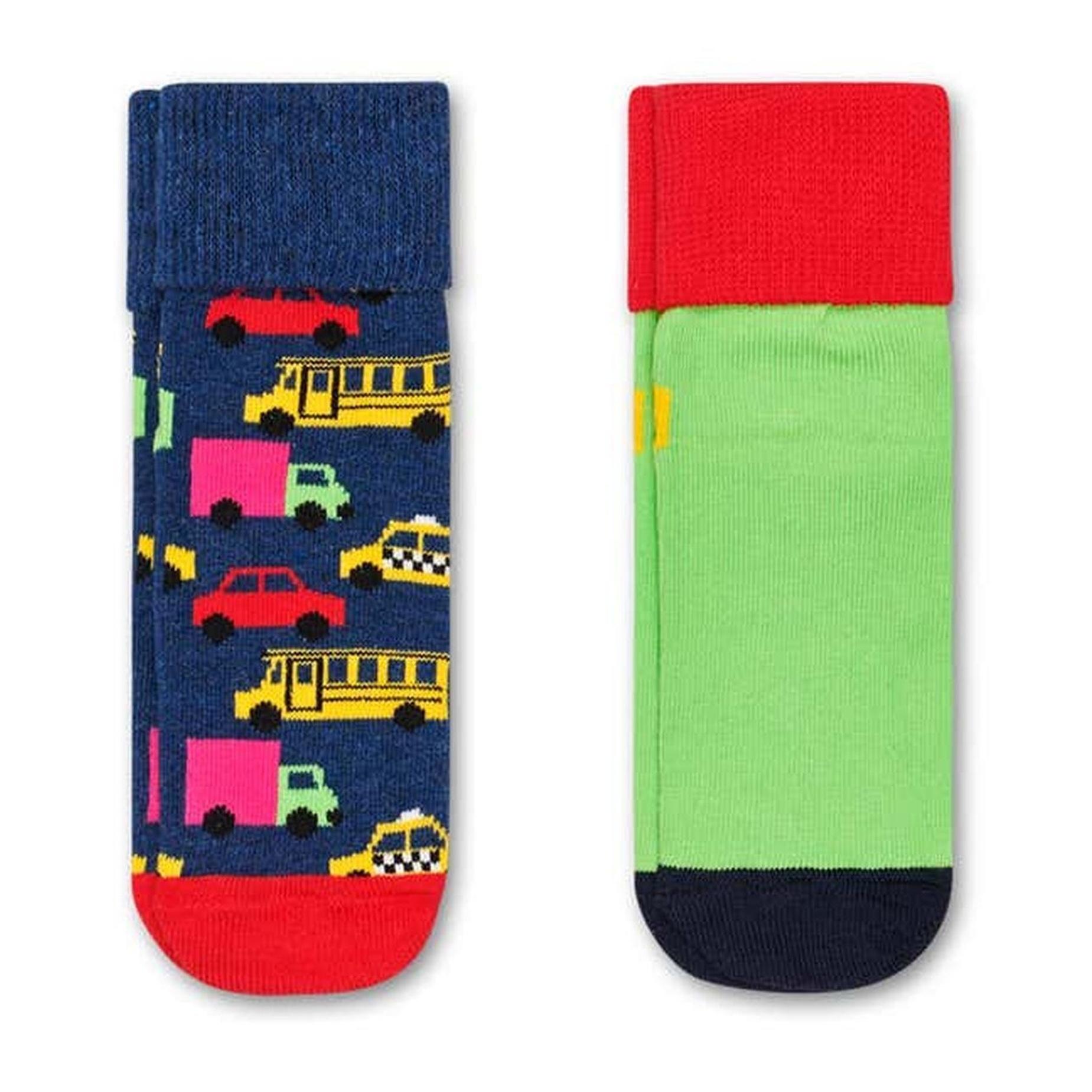 Calcetines pack-2 kids cars anti-slip