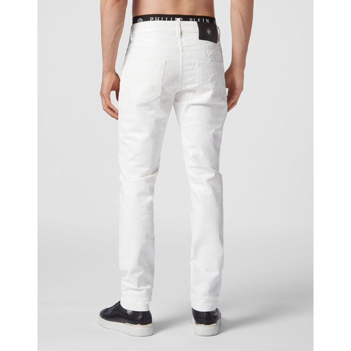 PHILIPP PLEIN Denim Trousers Super Straight Cut Fit