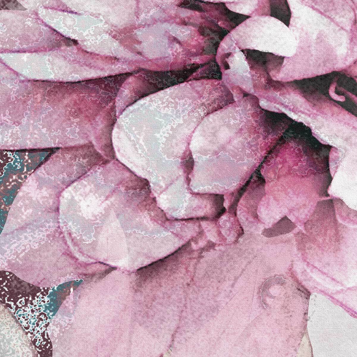 Tableau floral rose texturé Toile imprimée