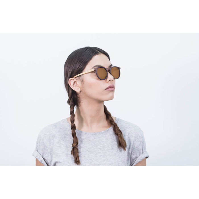 Gafas de sol OCEAN LIZARD WOOD - Marrón mate y patillas de bambú y / Marrón
