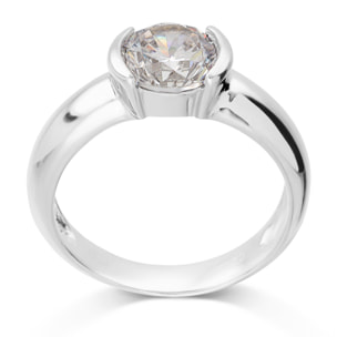 Anello Solitario in Argento 925 con Cubic Zirconia