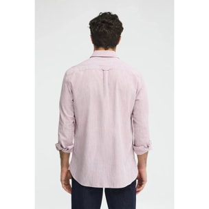 Camisa de rayas cotolino roja de corte regular con bordado Polo Club