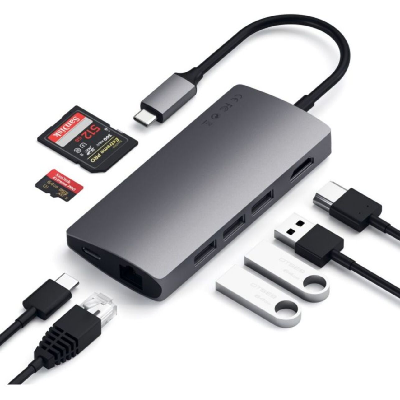 Hub USB C SATECHI USB-C/multiports 8 en 1