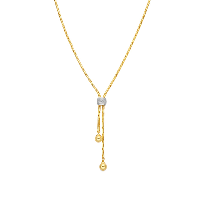 Collar de Circonita Brillante acabado en oro amarillo de 18k
