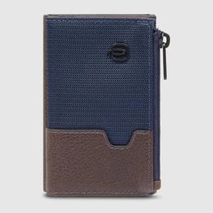 Piquadro Portefeuille compact avec porte-cartes pop-up, porte-monnaie et protection RFID